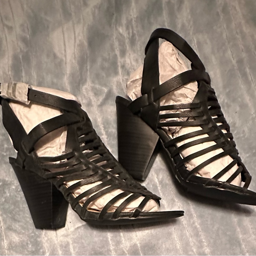 JustFab Black Strappy Heels